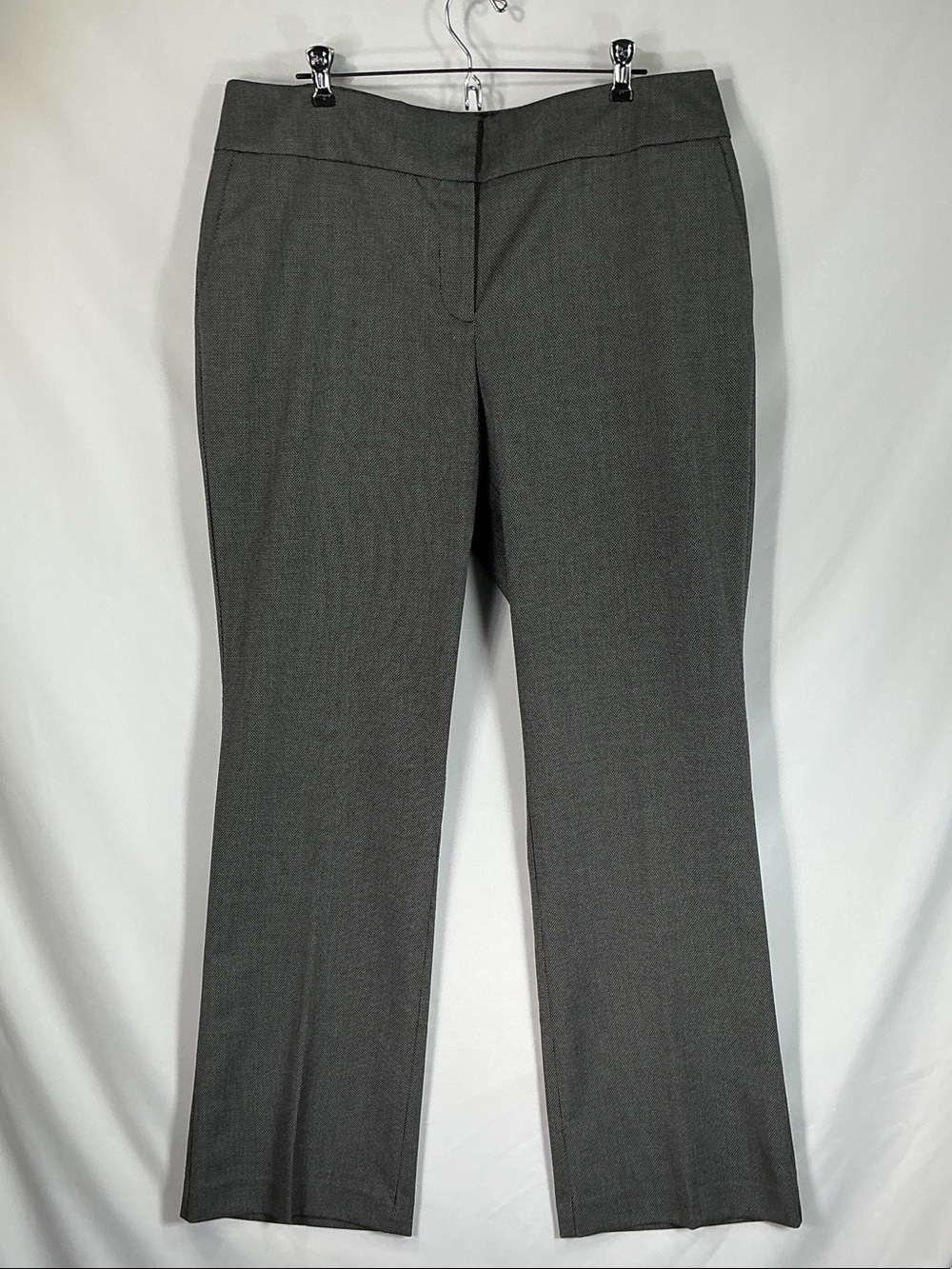 Ann Taylor Factory Curvy Bi-Stretch Trouser Dress Pants Gray Plaid Size 14 NWT